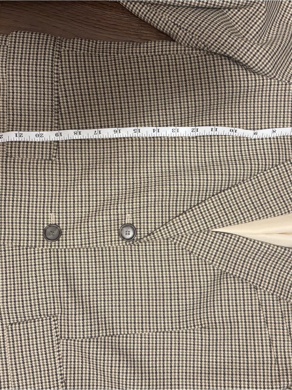 Womens Houndstooth Blazer Jacket - Tan/Black - Picture 11 of 13